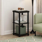 Just 3-Tier Tool-Free Bedside Table Columbia Walnut (Set of 2)