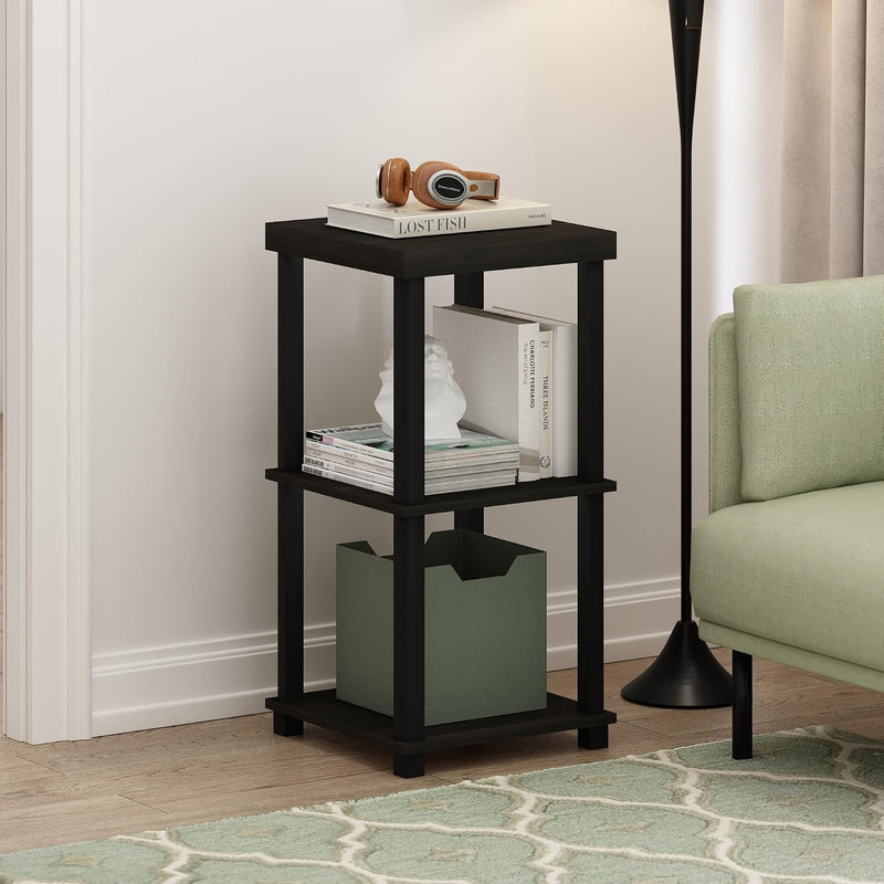 Just 3-Tier Tool-Free Bedside Table Columbia Walnut (Set of 2)