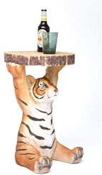 Side Table Animal Tiger Motif Gift Idea Round