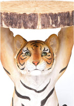 Side Table Animal Tiger Motif Gift Idea Round