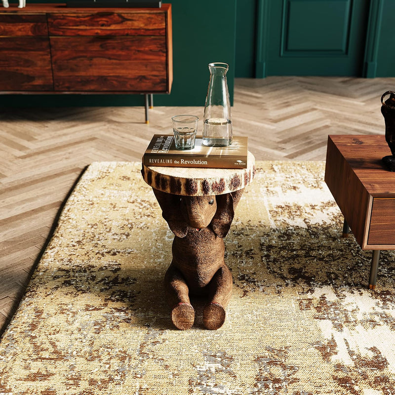 Side Table Animal Tiger Motif Gift Idea Round