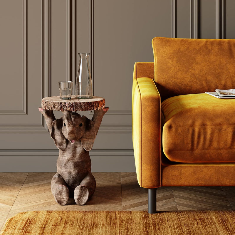 Side Table Animal Tiger Motif Gift Idea Round