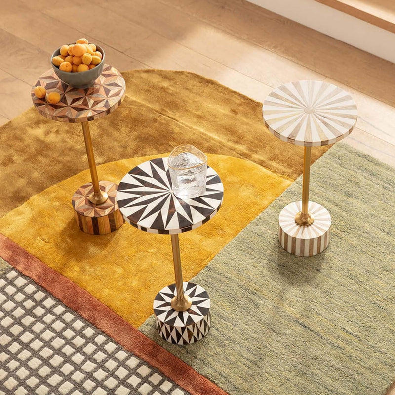 Side Table Domero Geo 25CM Diameter Round Wood