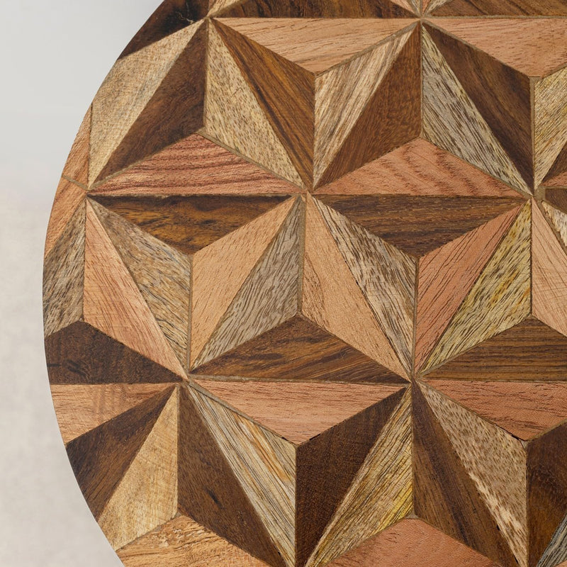 Side Table Domero Geo 25CM Diameter Round Wood
