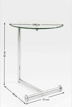 Side Table Easy Living Clear Steel Chromed Safety