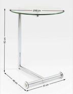 Side Table Easy Living Clear Steel Chromed Safety