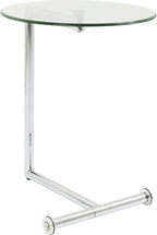Side Table Easy Living Clear Steel Chromed Safety