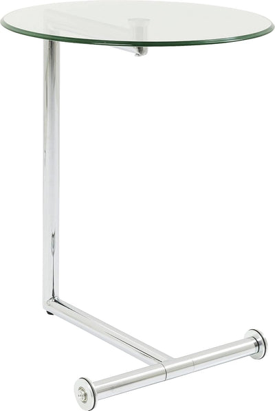 Side Table Easy Living Clear Steel Chromed Safety