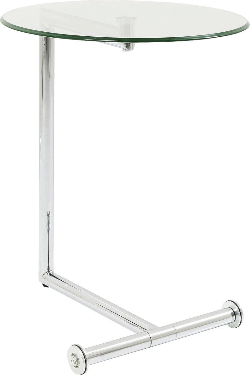 Side Table Easy Living Clear Steel Chromed Safety