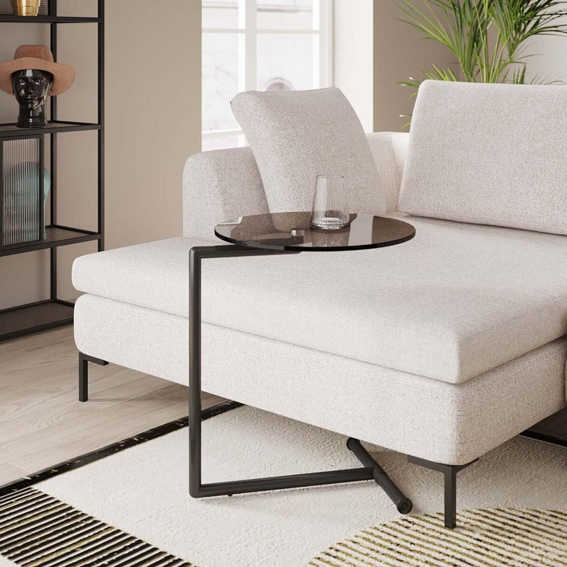 Side Table Easy Living Clear Steel Chromed Safety