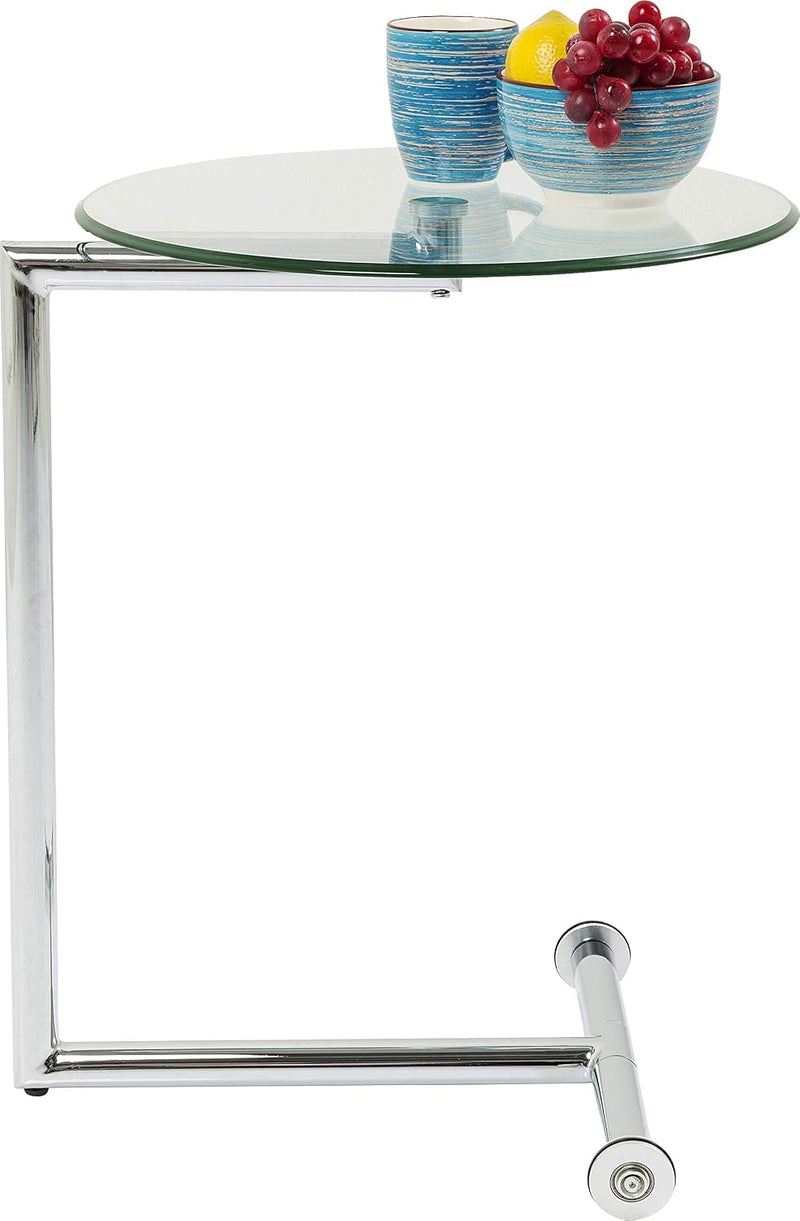 Side Table Easy Living Clear Steel Chromed Safety
