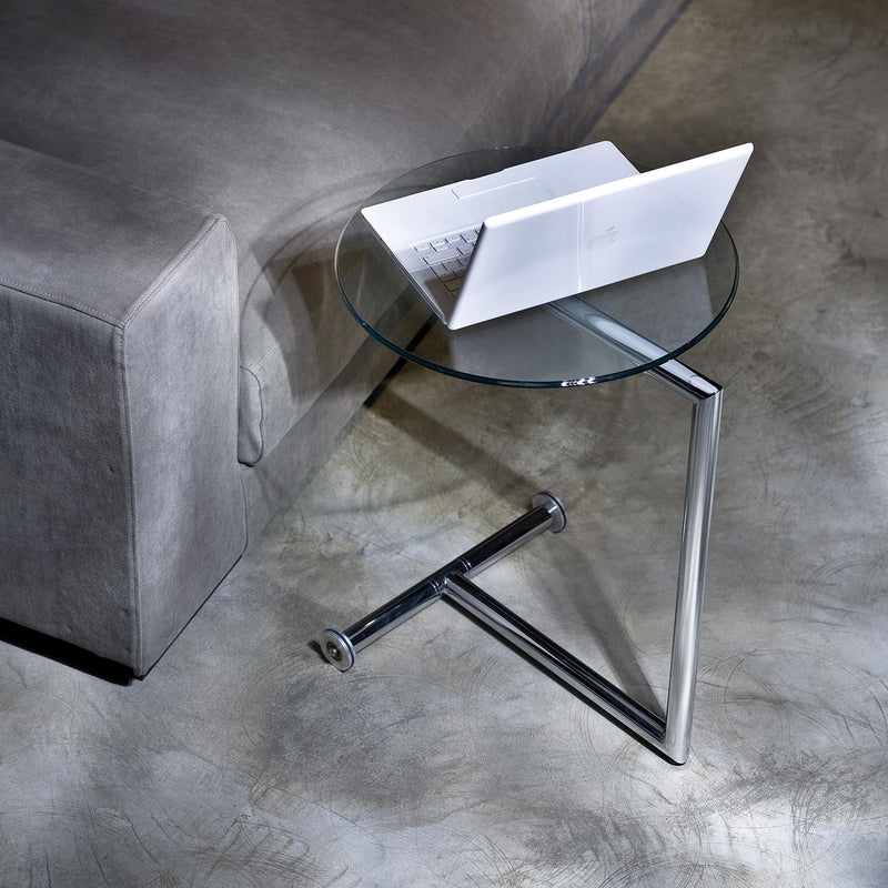Side Table Easy Living Clear Steel Chromed Safety