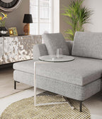 Side Table Easy Living Clear Steel Chromed Safety