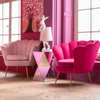 Side Table Luxury Triangle 54x32x32CM Accent Sofa