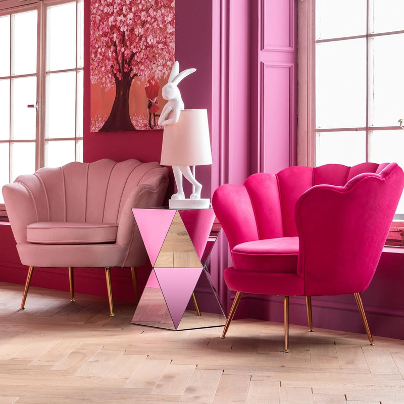 Side Table Luxury Triangle 54x32x32CM Accent Sofa