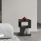 Side Table Modern End with Storage Metal Bedside