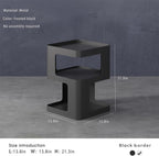 Side Table Modern End with Storage Metal Bedside