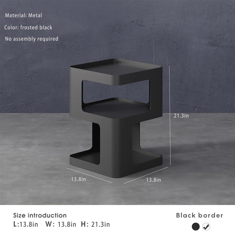 Side Table Modern End with Storage Metal Bedside