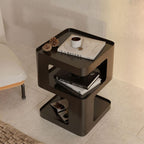 Side Table Modern End with Storage Metal Bedside