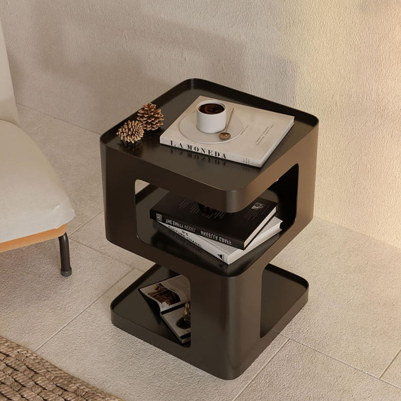 Side Table Modern End with Storage Metal Bedside