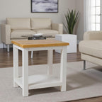 Side Table Painted Sofa with Oak Top Wooden