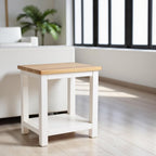 Side Table Painted Sofa with Oak Top Wooden