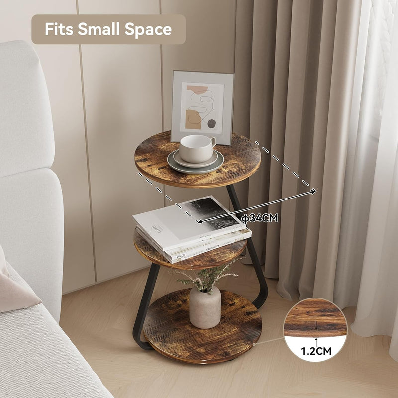 Side Table Small Round Coffee 3 Colour LED (Set of 2)