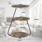 Side Table Small Round Coffee 3 Colour LED (Set of 2)