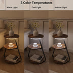 Side Table Small Round Coffee 3 Colour LED (Set of 2)