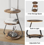 Side Table Small Round Coffee 3 Colour LED (Set of 2)