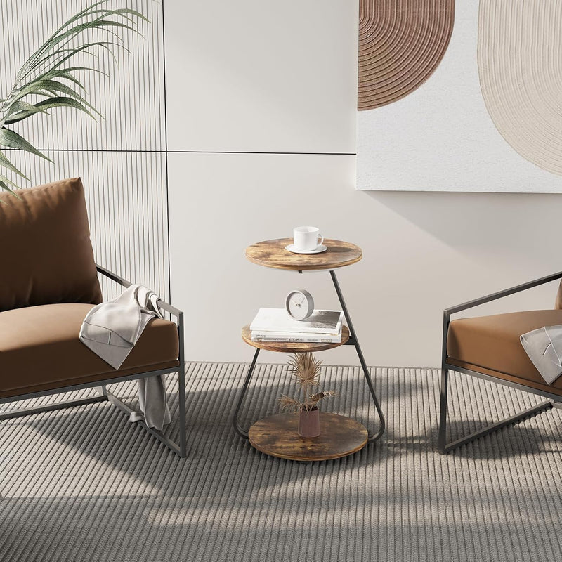 Side Table Small Round Coffee 3 Colour LED (Set of 2)