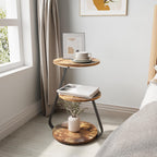 Side Table Small Round Coffee 3 Colour LED (Set of 2)