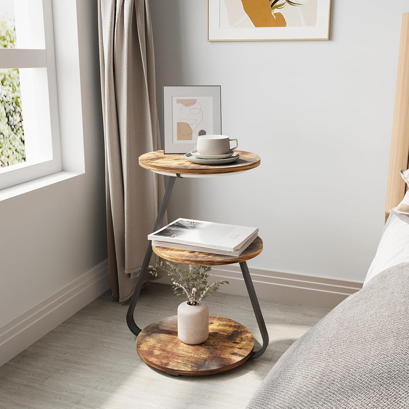 Side Table Small Round Coffee 3 Colour LED (Set of 2)