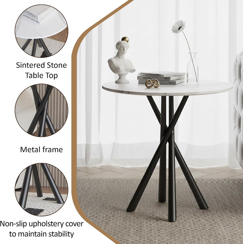 Side Table Small Stone Marble Coffee Living Room