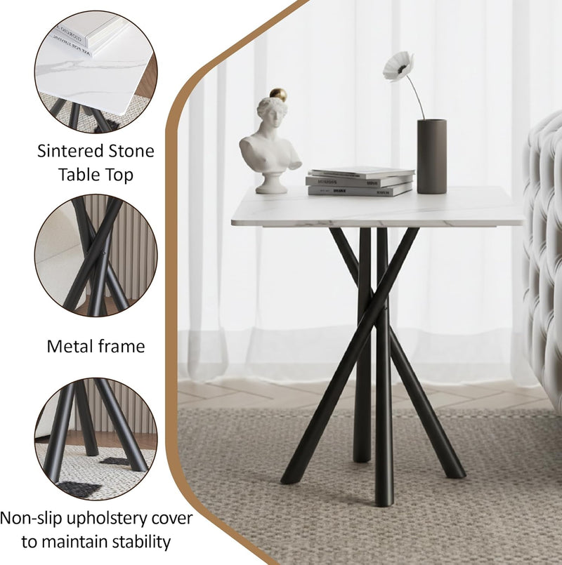 Side Table Small Stone Marble Coffee Living Room