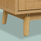 Sideboard 2 Compartments Rattan Wood Look