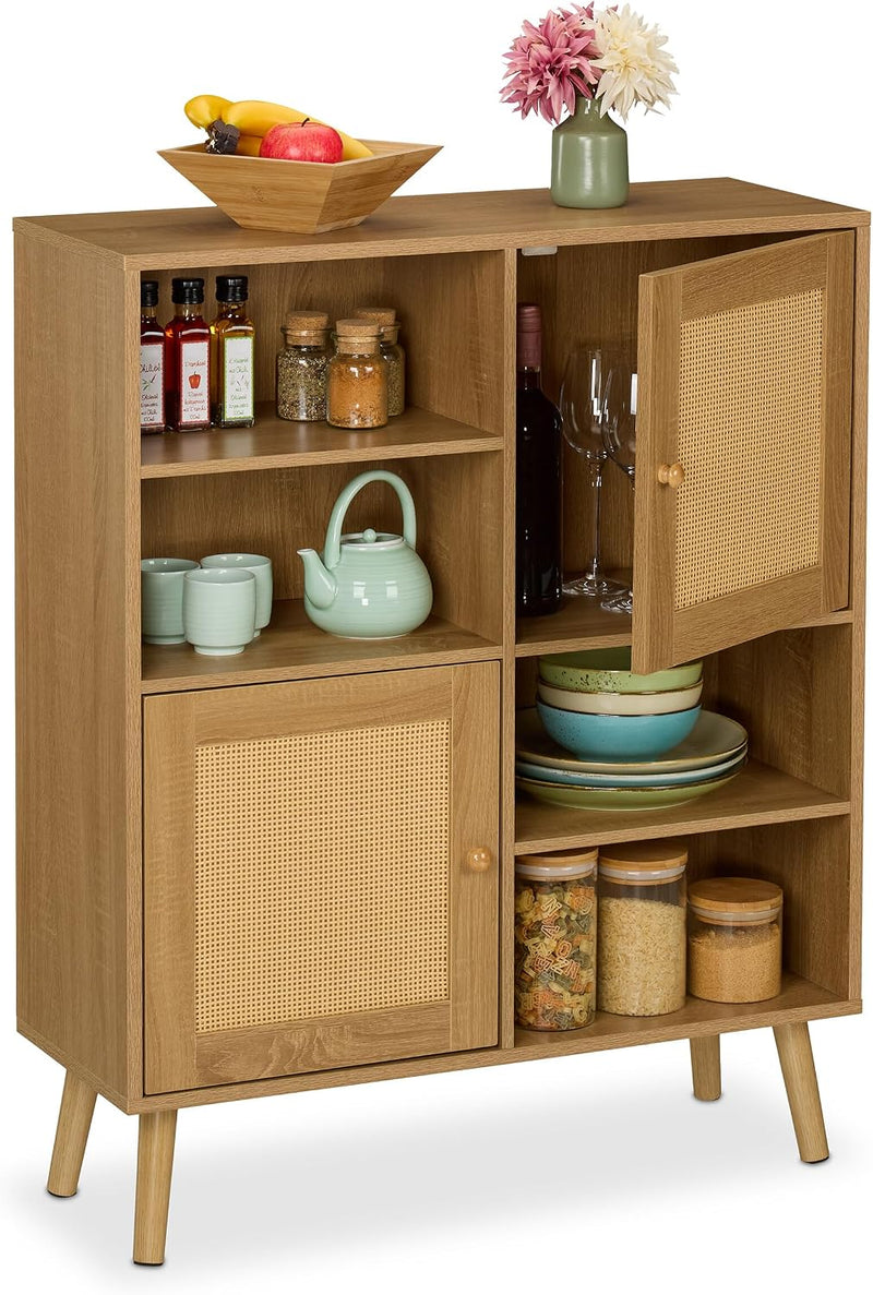 Sideboard 2 Rattan Doors 4 Shelves 2 Compartments