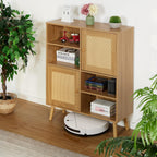 Sideboard 2 Rattan Doors 4 Shelves 2 Compartments