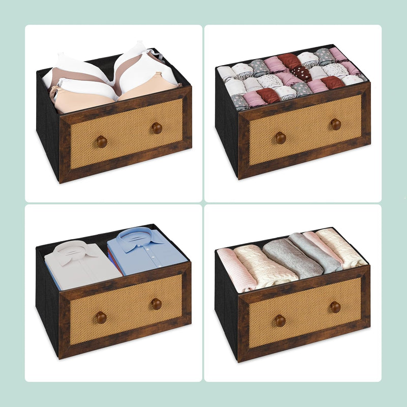 Sideboard 6 Drawers Rattan Style Storage for Hallway