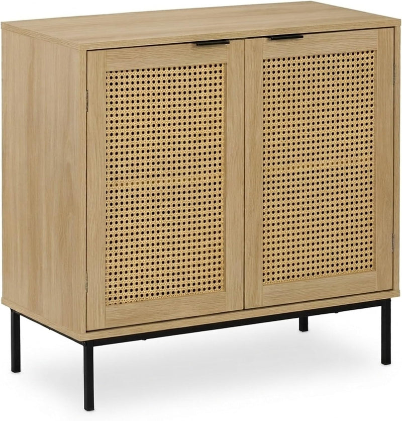 Sideboard 76x80x35CM Kitchen Storage Cabinet 2 Rattan