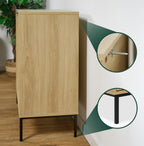 Sideboard 76x80x35CM Kitchen Storage Cabinet 2 Rattan