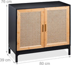 Sideboard 76x80x39CM Kitchen Storage Cabinet 2 Rattan