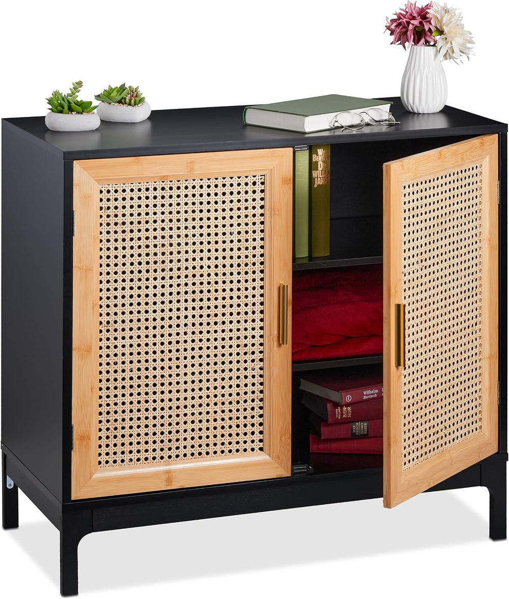 Sideboard 76x80x39CM Kitchen Storage Cabinet 2 Rattan