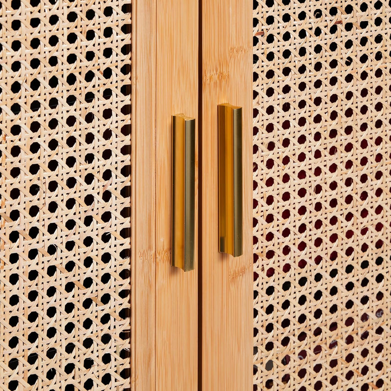 Sideboard 76x80x39CM Kitchen Storage Cabinet 2 Rattan