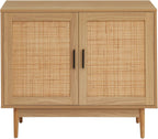Sideboard Amana Oak Effect and Rattan Cane 90CM