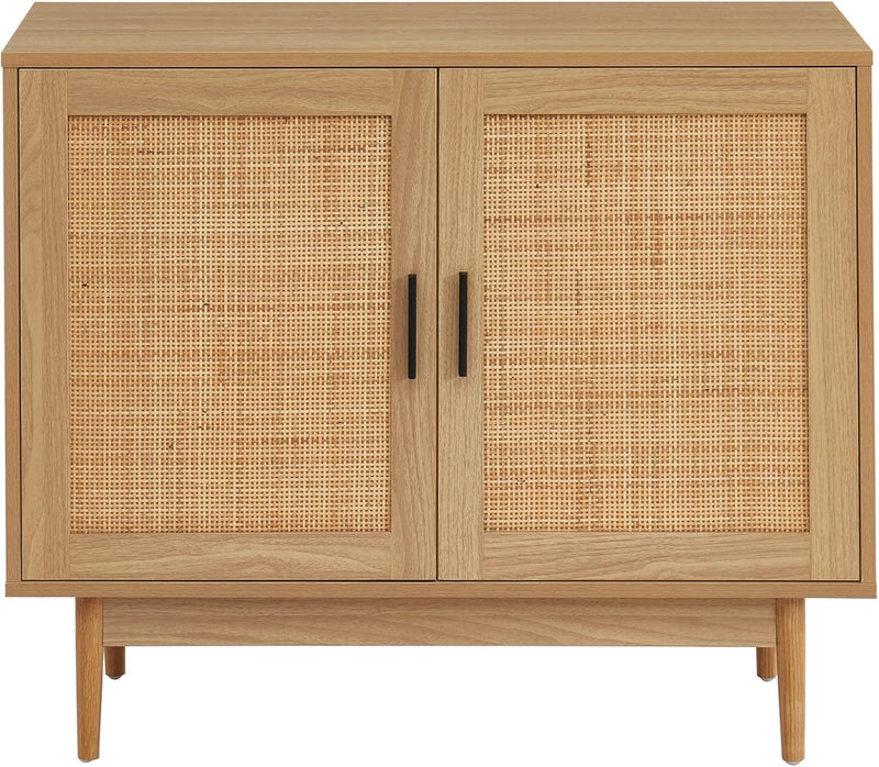 Sideboard Amana Oak Effect and Rattan Cane 90CM