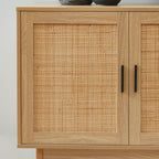 Sideboard Amana Oak Effect and Rattan Cane 90CM