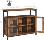 Sideboard Buffet Table with 2 Transparent Glass Doors