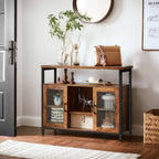 Sideboard Buffet Table with 2 Transparent Glass Doors
