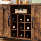 Sideboard Buffet Table with 2 Transparent Glass Doors